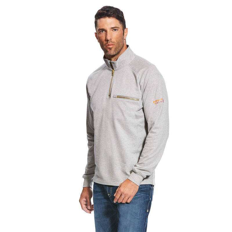 Ariat Fr Rev 1/4 Zip - Miesten Harmaat Collegepaita ( MNLHDE-507 )